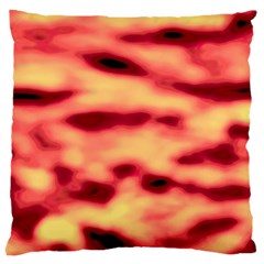 Red Waves Flow Series 4 Large Cushion Case (two Sides) by DimitriosArt