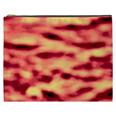 Red Waves Flow Series 4 Cosmetic Bag (xxxl) by DimitriosArt
