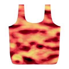 Red Waves Flow Series 4 Full Print Recycle Bag (l) by DimitriosArt