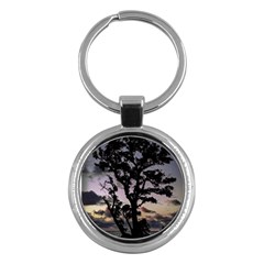 Sunset Coastal Park Landscape, Montevideo Uruguay Key Chain (round) by dflcprintsclothing