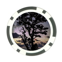 Sunset Coastal Park Landscape, Montevideo Uruguay Poker Chip Card Guard by dflcprintsclothing