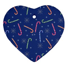 Christmas Candy Canes Heart Ornament (two Sides) by SychEva