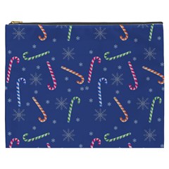 Christmas Candy Canes Cosmetic Bag (xxxl) by SychEva