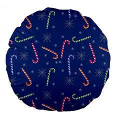 Christmas Candy Canes Large 18  Premium Round Cushions by SychEva