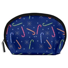 Christmas Candy Canes Accessory Pouch (large) by SychEva