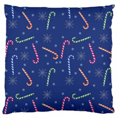 Christmas Candy Canes Large Flano Cushion Case (two Sides) by SychEva