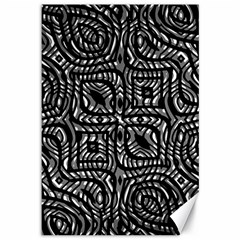 Black And White Abstract Tribal Print Canvas 12  X 18  by dflcprintsclothing