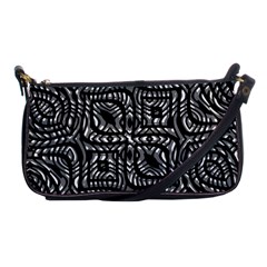 Black And White Abstract Tribal Print Shoulder Clutch Bag