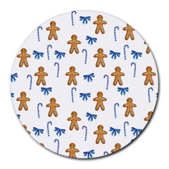 Gingerbread Man And Candy Round Mousepads