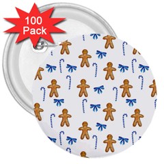 Gingerbread Man And Candy 3  Buttons (100 pack) 