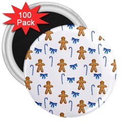 Gingerbread Man And Candy 3  Magnets (100 pack)