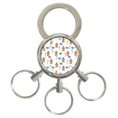 Gingerbread Man And Candy 3-Ring Key Chain