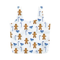 Gingerbread Man And Candy Full Print Recycle Bag (M)