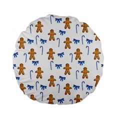 Gingerbread Man And Candy Standard 15  Premium Flano Round Cushions