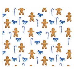 Gingerbread Man And Candy Double Sided Flano Blanket (Small) 