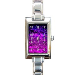 Magenta Waves Flow Series 1 Rectangle Italian Charm Watch by DimitriosArt