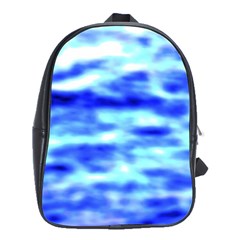 Blue Waves Flow Series 5 School Bag (large) by DimitriosArt