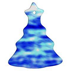Blue Waves Flow Series 5 Christmas Tree Ornament (two Sides) by DimitriosArt