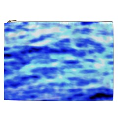 Blue Waves Flow Series 5 Cosmetic Bag (xxl) by DimitriosArt
