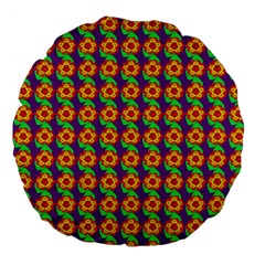 Floral Large 18  Premium Flano Round Cushions