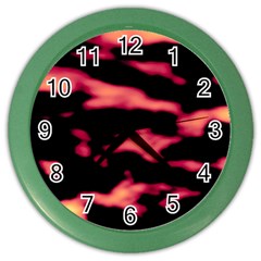 Red Waves Flow Series 5 Color Wall Clock by DimitriosArt