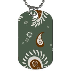 Floral Pattern Paisley Style Paisley Print  Doodle Background Dog Tag (one Side) by Eskimos