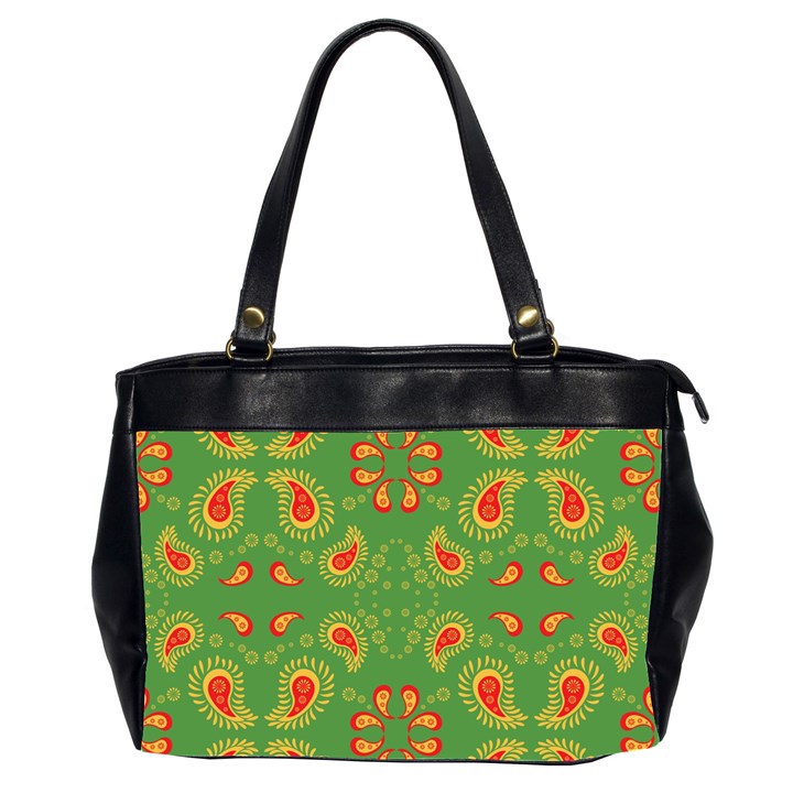Floral pattern paisley style Paisley print  Doodle background Oversize Office Handbag (2 Sides)