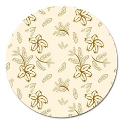 Folk Flowers Print Floral Pattern Ethnic Art Magnet 5  (round) by Eskimos