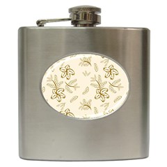 Folk Flowers Print Floral Pattern Ethnic Art Hip Flask (6 Oz) by Eskimos