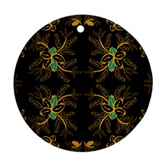 Floral Folk Damask Pattern  Ornament (round) by Eskimos