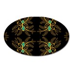 Floral folk damask pattern  Oval Magnet Front