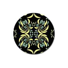 Floral Folk Damask Pattern Fantasy Flowers  Magnet 3  (round) by Eskimos