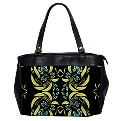 Floral Folk Damask Pattern Fantasy Flowers  Oversize Office Handbag by Eskimos