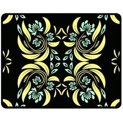 Floral Folk Damask Pattern Fantasy Flowers  Fleece Blanket (medium)  by Eskimos