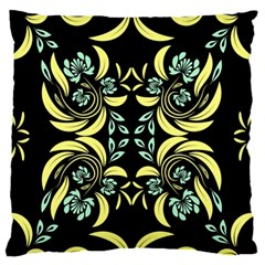 Floral Folk Damask Pattern Fantasy Flowers  Large Flano Cushion Case (two Sides) by Eskimos