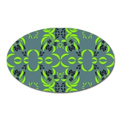 Floral Folk Damask Pattern  Oval Magnet by Eskimos