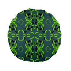 Floral Folk Damask Pattern  Standard 15  Premium Flano Round Cushions by Eskimos