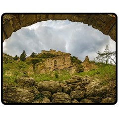 Ancient Mystras Landscape, Peloponnese, Greece Fleece Blanket (medium)  by dflcprintsclothing