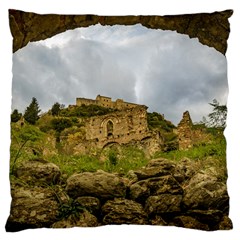 Ancient Mystras Landscape, Peloponnese, Greece Large Cushion Case (two Sides) by dflcprintsclothing