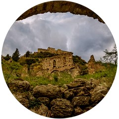 Ancient Mystras Landscape, Peloponnese, Greece Uv Print Round Tile Coaster by dflcprintsclothing