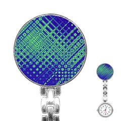 Blue Green Tiling  Stainless Steel Nurses Watch by lujastyles