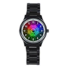 Fractal Design Stainless Steel Round Watch