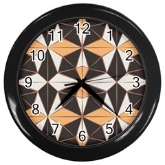 Abstract Pattern Geometric Backgrounds   Wall Clock (black) by Eskimos