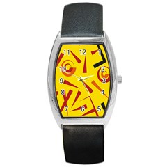 Abstract Pattern Geometric Backgrounds   Barrel Style Metal Watch by Eskimos