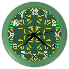 Abstract Pattern Geometric Backgrounds   Color Wall Clock by Eskimos