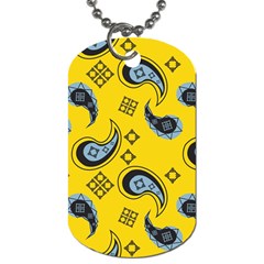 Floral Pattern Paisley Style Paisley Print  Doodle Background Dog Tag (one Side) by Eskimos