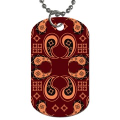 Floral Pattern Paisley Style Paisley Print  Doodle Background Dog Tag (one Side) by Eskimos