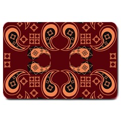 Floral Pattern Paisley Style Paisley Print  Doodle Background Large Doormat  by Eskimos