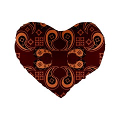 Floral Pattern Paisley Style Paisley Print  Doodle Background Standard 16  Premium Flano Heart Shape Cushions by Eskimos