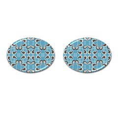 Floral Pattern Paisley Style Paisley Print  Doodle Background Cufflinks (oval) by Eskimos